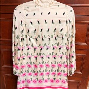 100% authentic Valentino Cream and Pink Floral Long Sleeve Dress